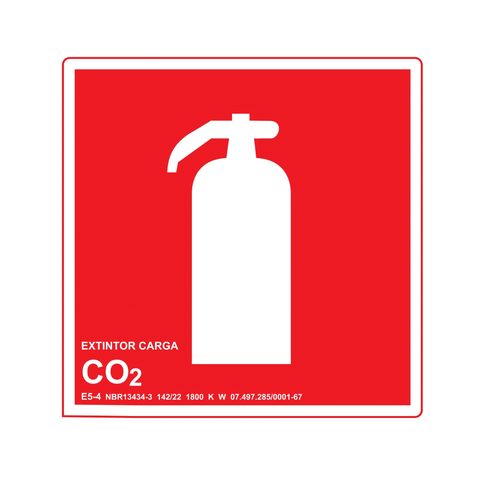 Placa E5-4 — Extintor CO₂