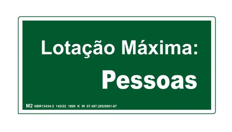 Placa M2 — Lotação máxima