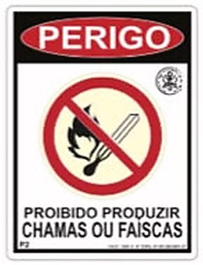 Placa P2 — Sem chamas ou faíscas