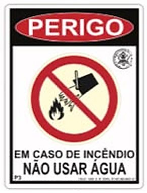 Placa P3 — Não usar água